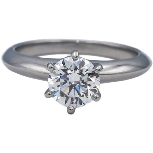 TIFFANY & CO. GIA Certified Platinum VS2/H Round Diamond Engagement Ring 1.03CT