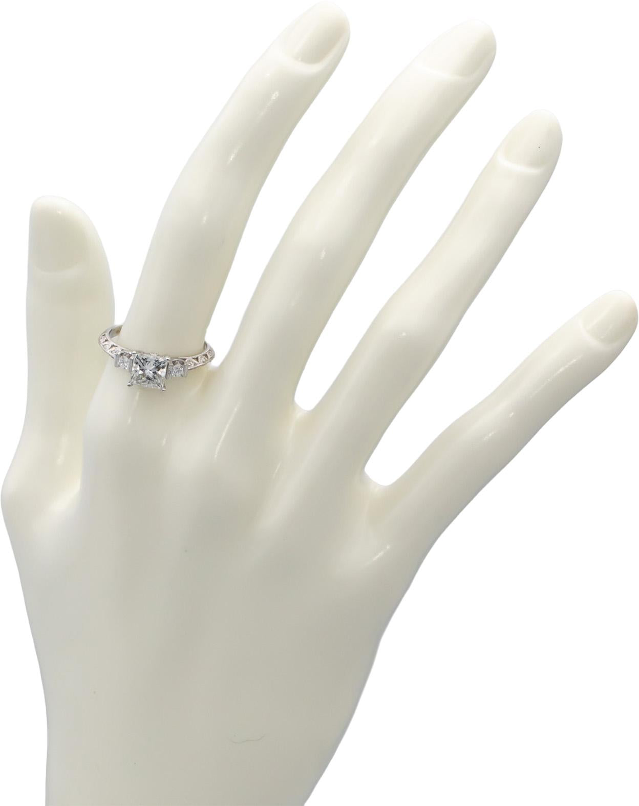 18k White Gold Lab-Grown & Natural Diamond Engagement Ring 1.42CTW Size 6.5