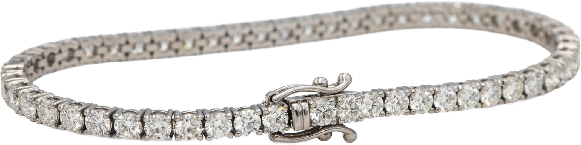 14k White Gold VS Round Diamond Tennis Bracelet 6.45CT