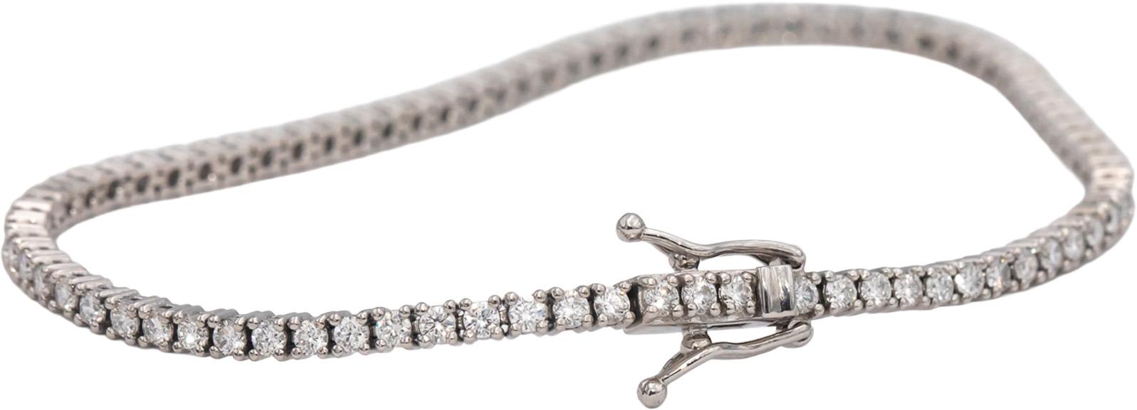 14k White Gold VS Round Diamond Tennis Bracelet 2.10CT