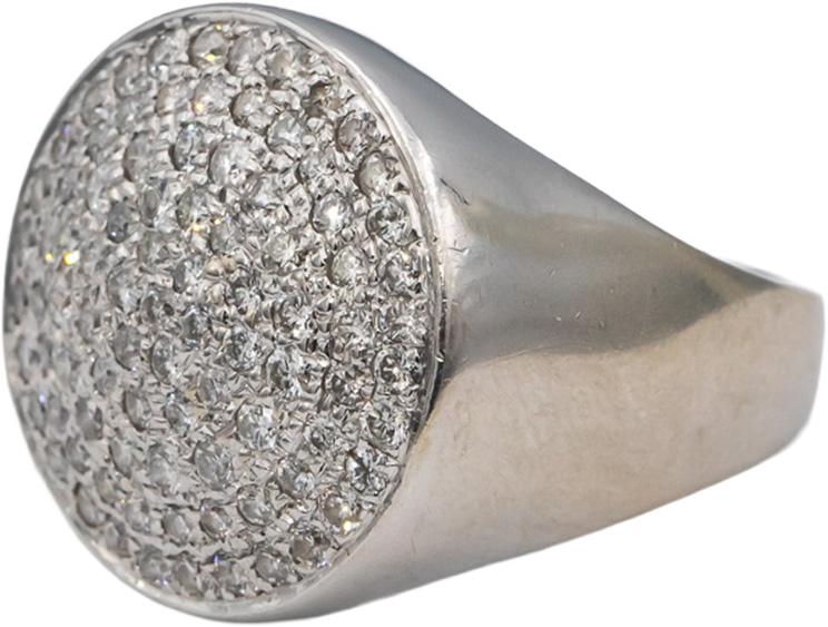 14k White Gold Round Diamond Cluster Cocktail Ring 2.0CT Size 8