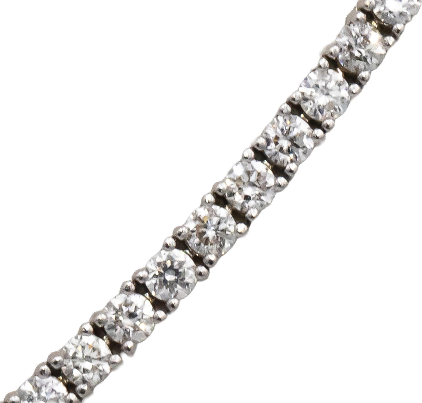 14k White Gold Round Diamond Tennis Necklace 7.05CT