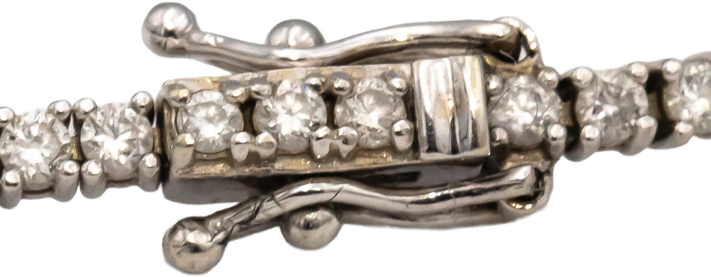 14k White Gold Round Diamond Tennis Bracelet 2.25CT