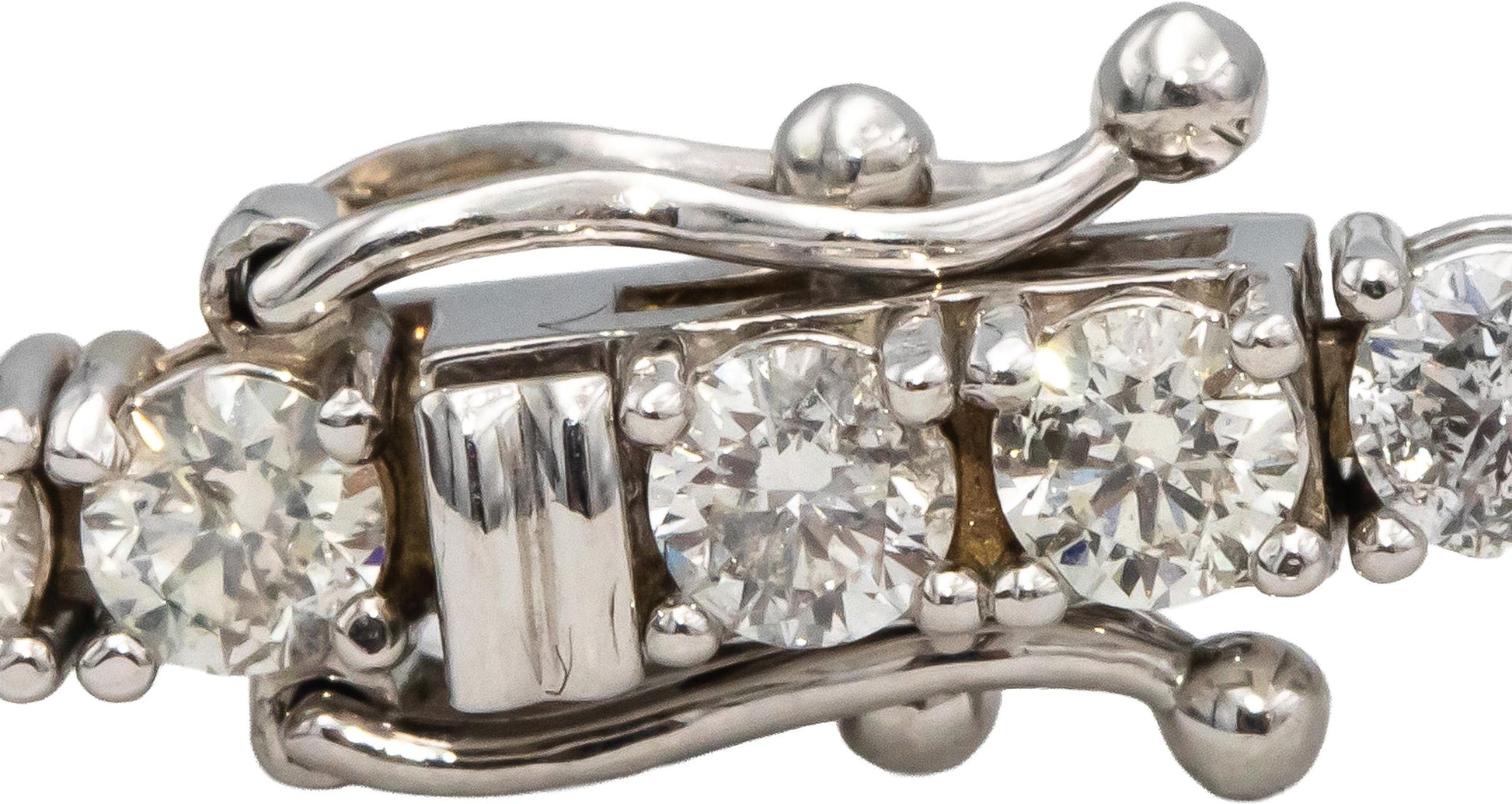 14k White Gold Round Diamond Tennis Bracelet 5.55CT