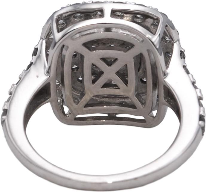 10k White Gold Round Diamond Cluster Cocktail Ring 2.0CT Size 7