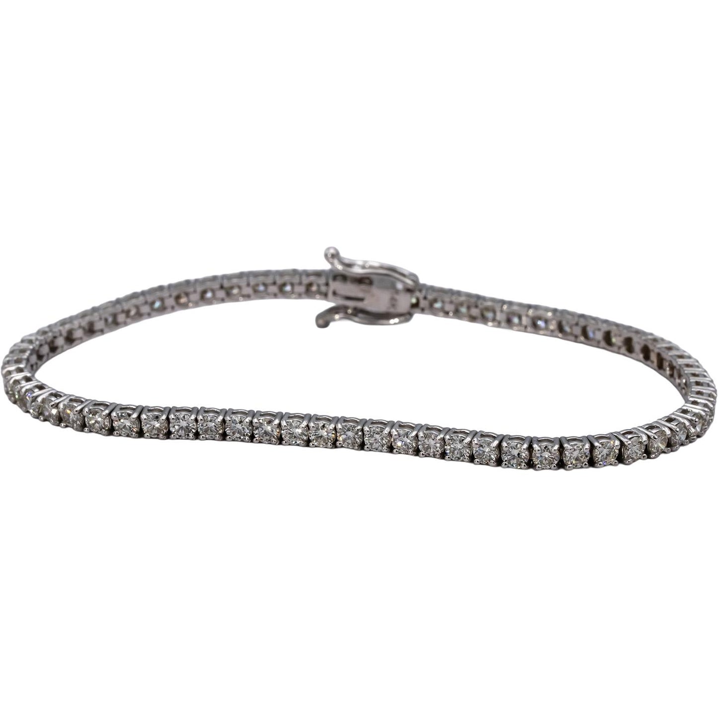 14k White Gold VS Round Diamond Tennis Bracelet 4.38CT