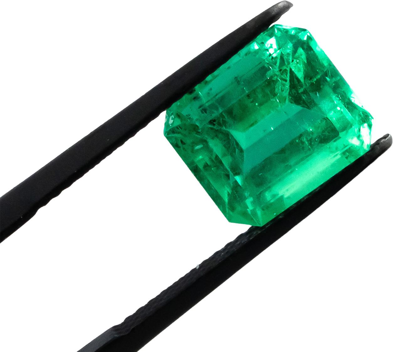 GIA Certified Natural Colombian Emerald Octagonal Cut Loose Gemstone 4.60CT