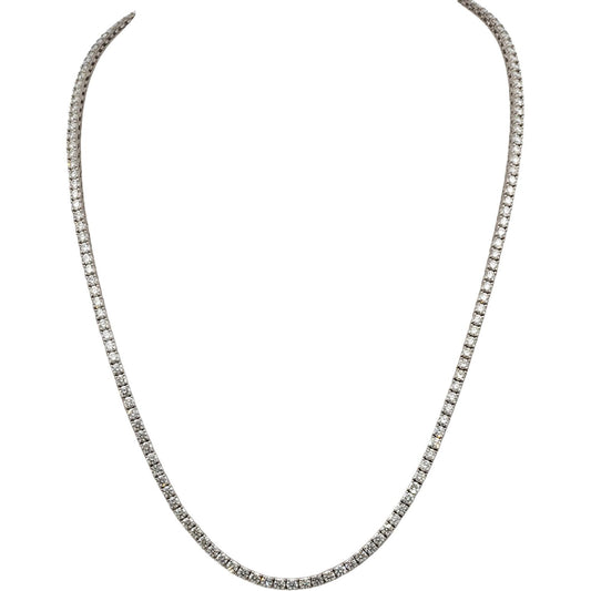 14k White Gold VS Round Diamond Tennis Necklace 11.26CT