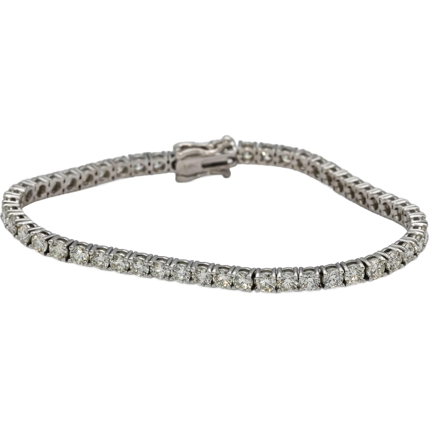 14k White Gold VS Round Diamond Tennis Bracelet 7.31CT