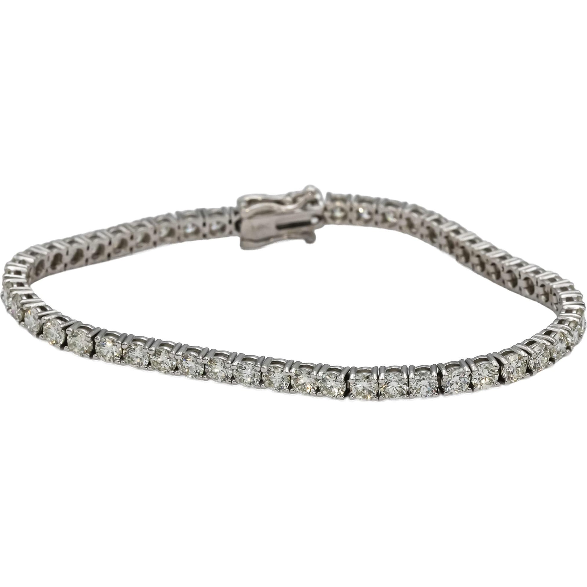 14k White Gold VS Round Diamond Tennis Bracelet 7.31CT