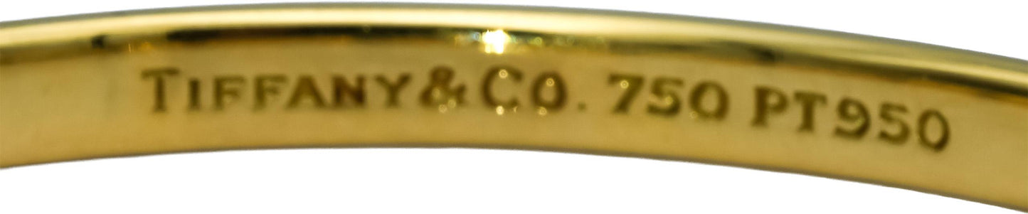 TIFFANY & CO. 18k Yellow Gold Platinum Etoile VS Diamond Bangle Bracelet 0.30CT