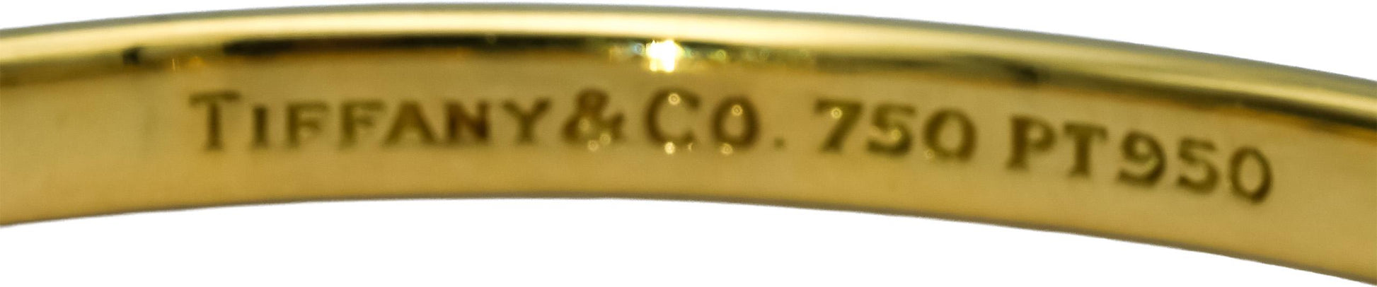 TIFFANY & CO. 18k Yellow Gold Platinum Etoile VS Diamond Bangle Bracelet 0.30CT