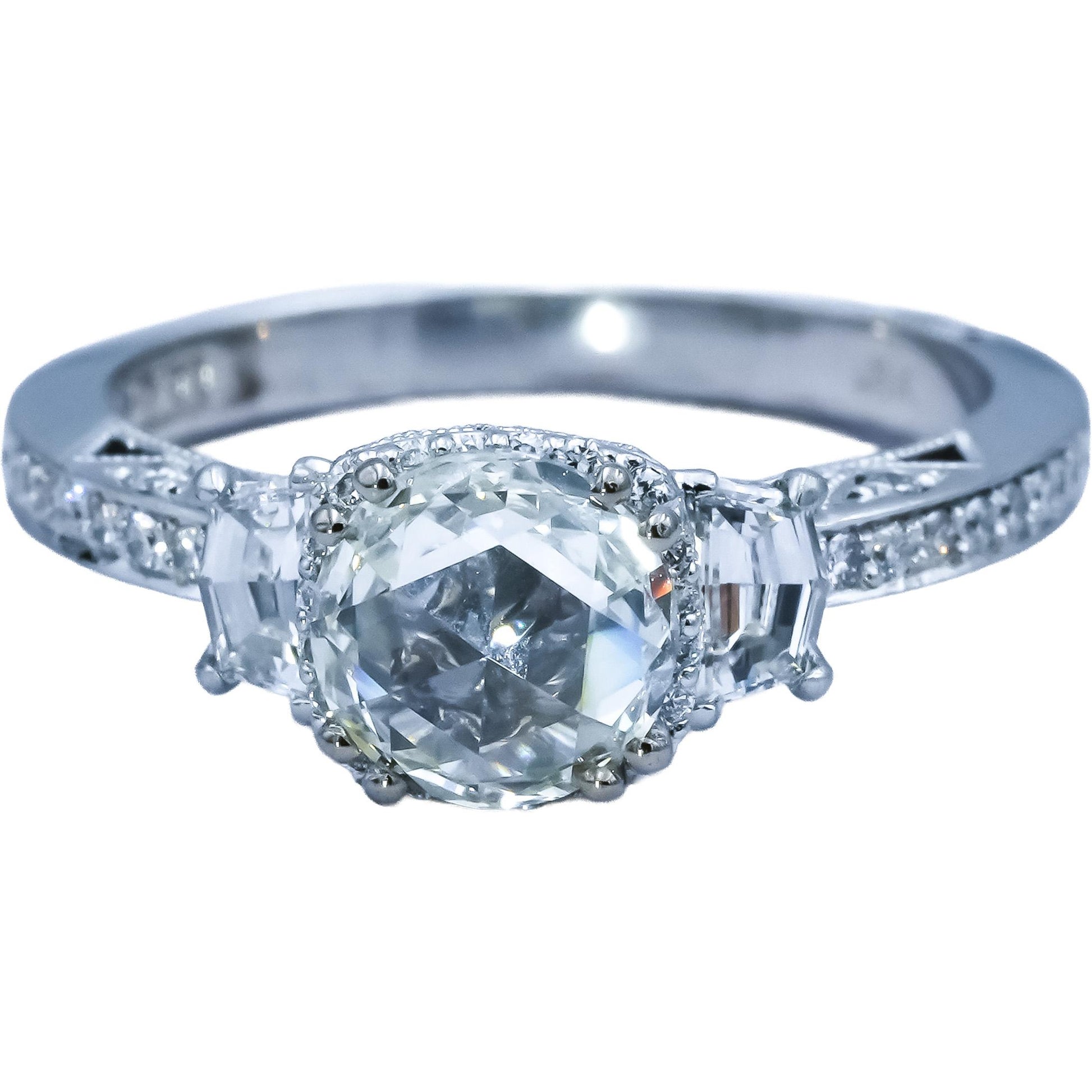 GIA Cert. TACORI 18k White Gold Diamond Engagement Ring 1.46CT w/ 1.01CT Center