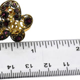 18k Yellow Gold & Rhodium Pink Tourmaline Butterfly Ring 1.25CT Size 7.5