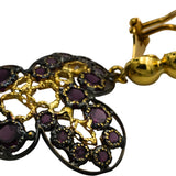 18k Yellow Gold Rhodium Pink Tourmaline Butterfly Dangle Earrings 2.50CT