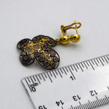 18k Yellow Gold Rhodium Pink Tourmaline Butterfly Dangle Earrings 2.50CT