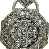 EFFY 14k White Gold Round Diamond Cluster Earrings 0.85CT