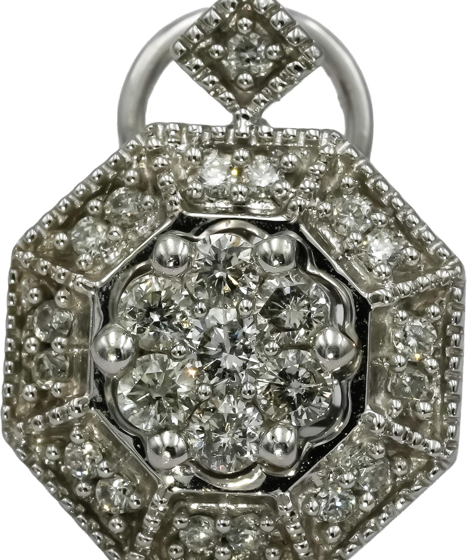 EFFY 14k White Gold Round Diamond Cluster Earrings 0.85CT