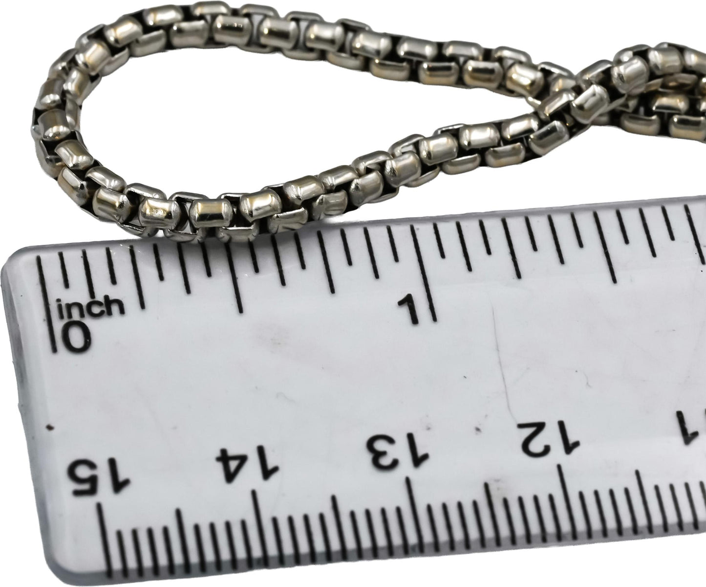 DAVID YURMAN 18k White Gold Box Link Chain Necklace 3.4mm Wide/22in Long