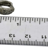 14k White Gold Round Diamond Hoop Huggie Earrings 0.45CT