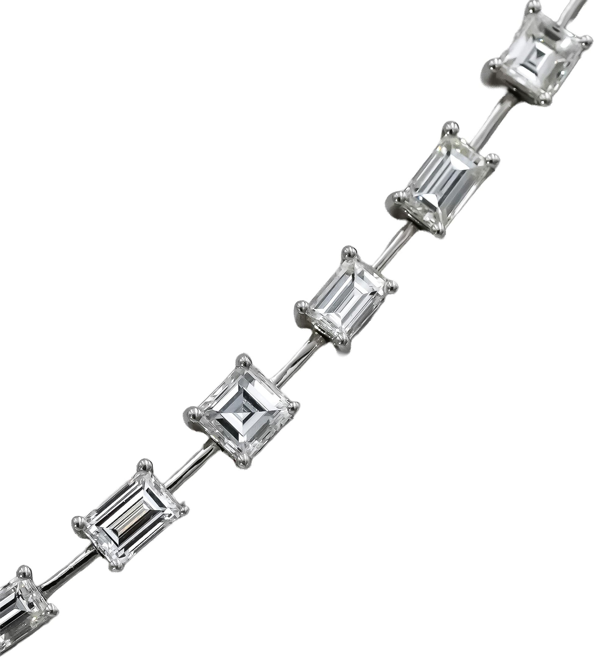 18k White Gold VS Multiple Shapes Diamonds Necklace 8.70CT