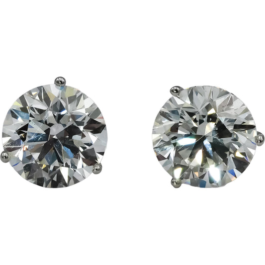 IGI Certified 14k White Gold VS Round Lab-Grown Diamond Stud Earrings 6.06CT
