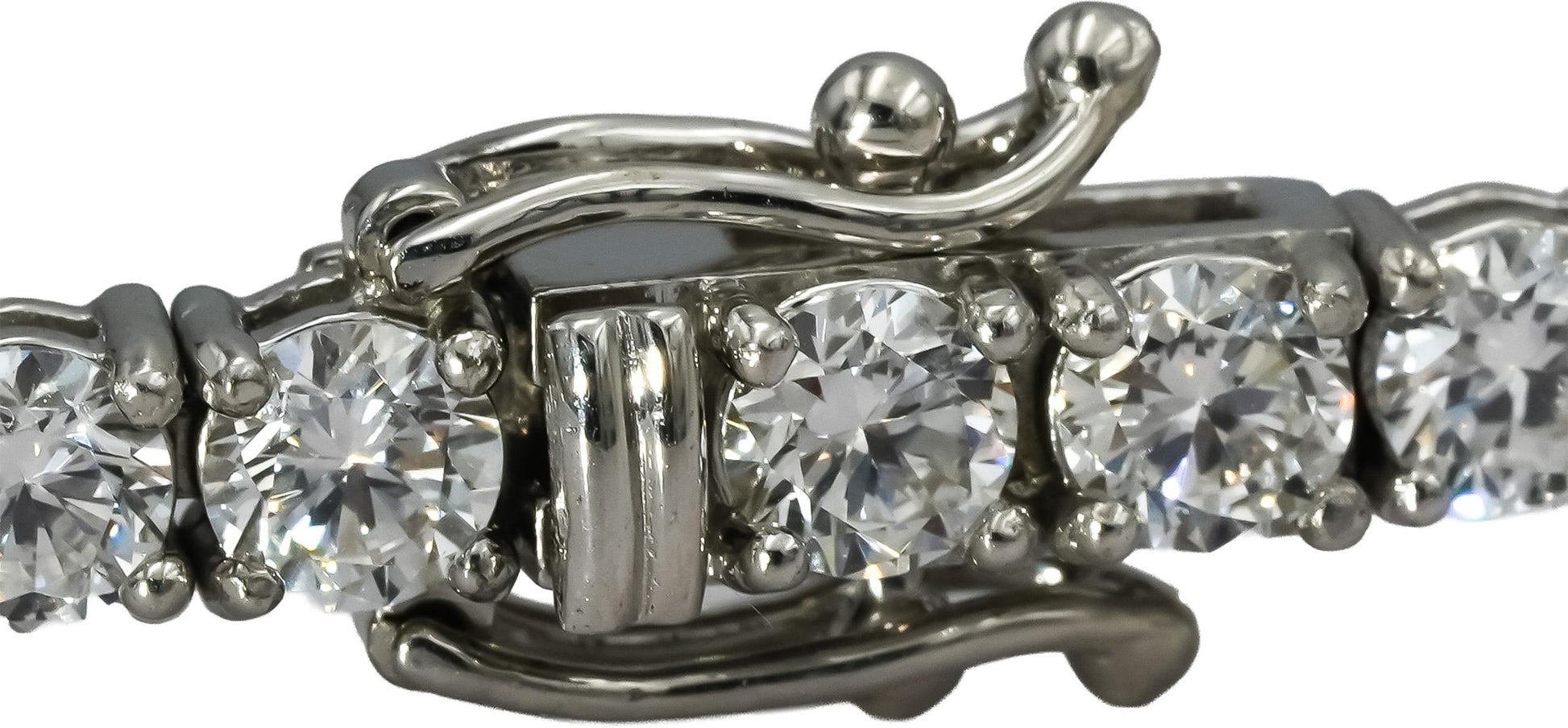 14k White Gold VS Round Lab-Grown Diamond Tennis Bracelet 8.94CT