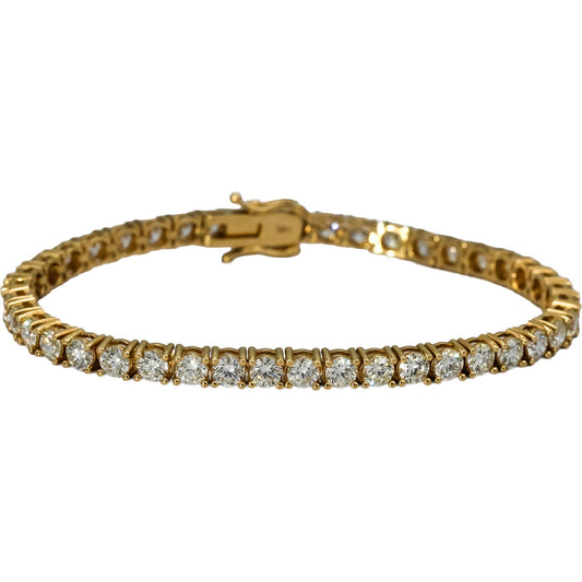 14k Yellow Gold VS Round Diamond Tennis Bracelet 8.70CT