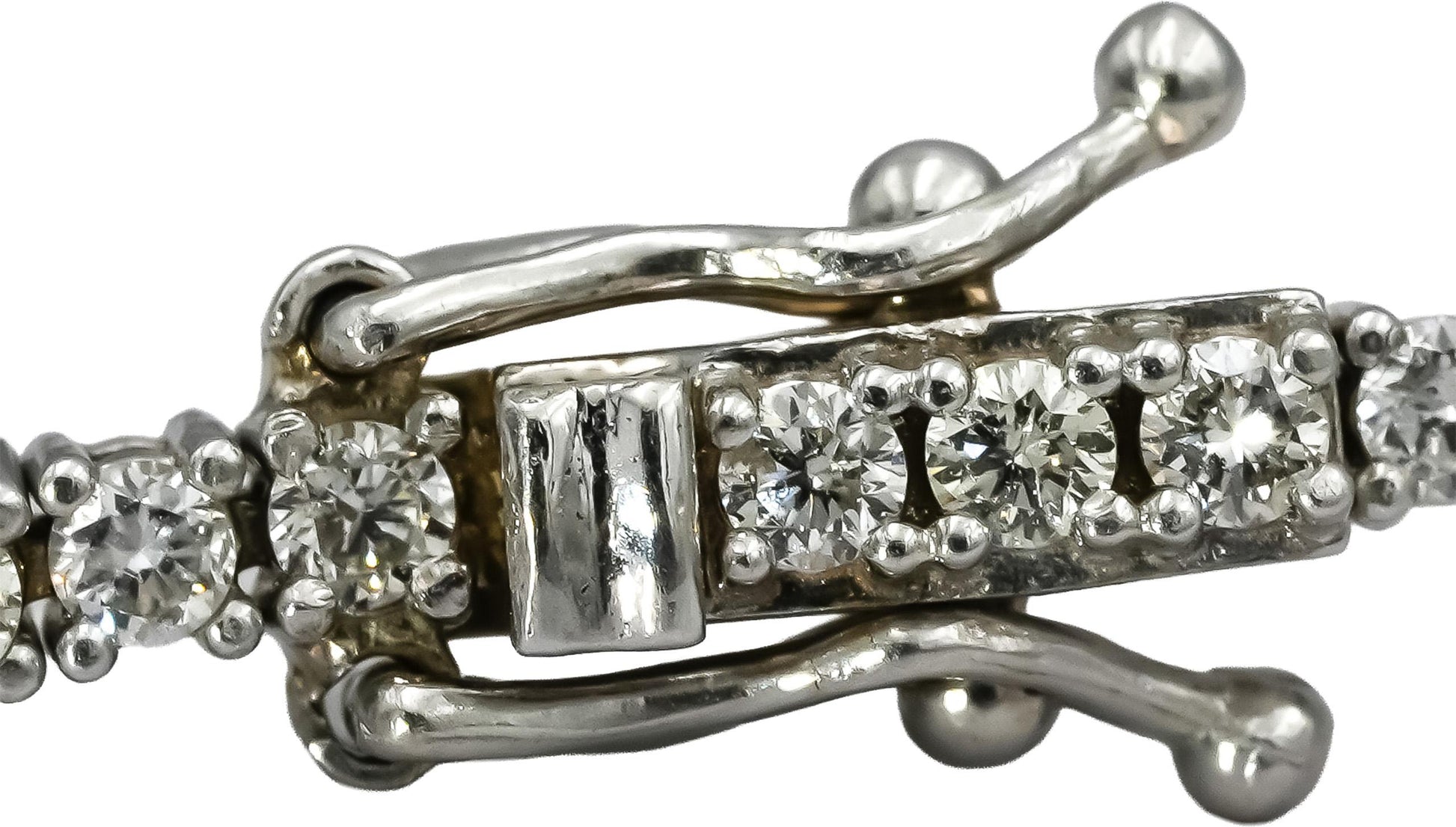 14k White Gold Round Diamond Tennis Bracelet 2.25CT
