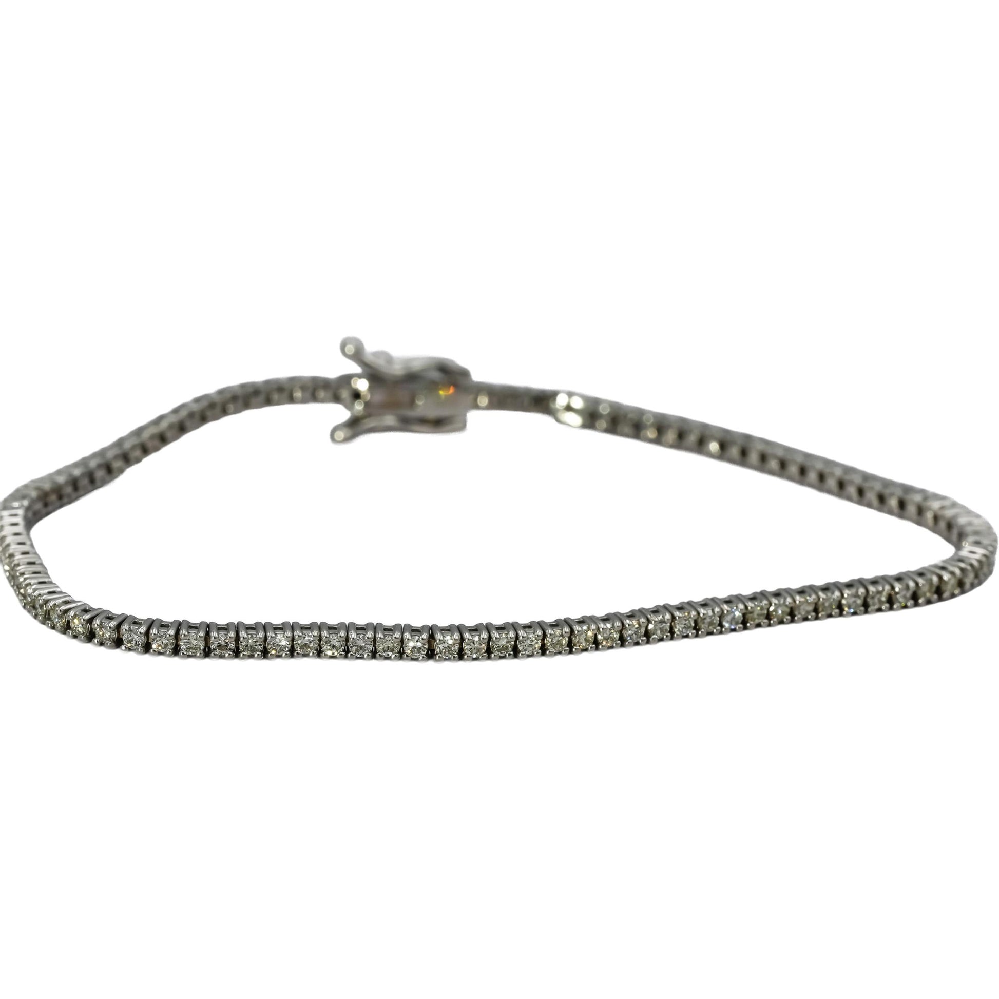 14k White Gold VS Round Diamond Tennis Bracelet 1.57CT
