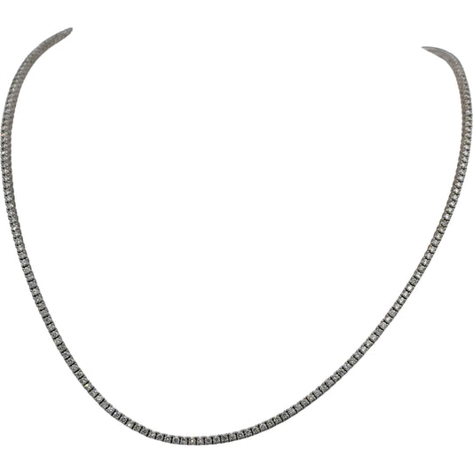 14k White Gold VS Round Diamond Tennis Necklace 3.55CT