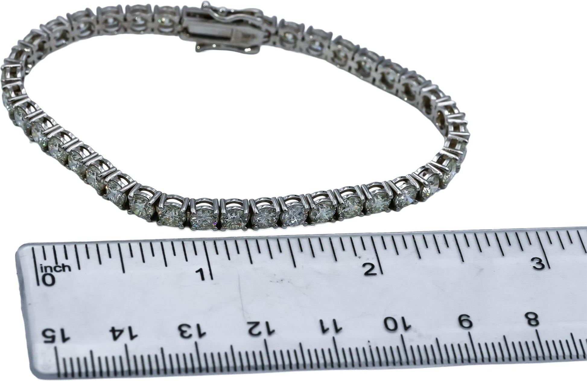 14k White Gold VS Round Diamond Tennis Bracelet 10.51CT