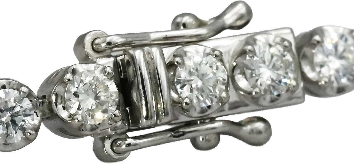 Platinum Round Natural Diamond Tennis Bracelet 3.55CT