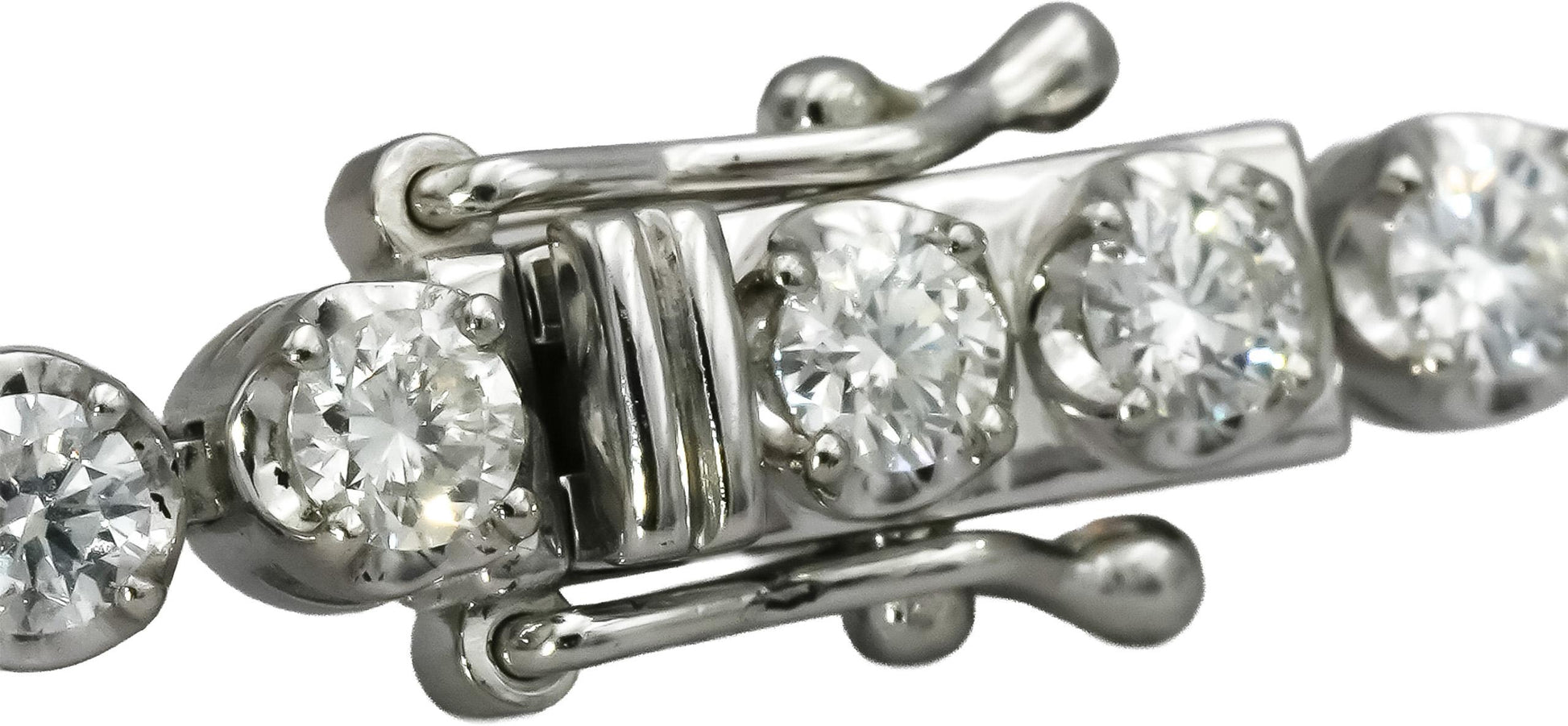 Platinum Round Natural Diamond Tennis Bracelet 3.55CT
