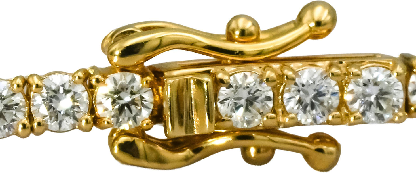14k Yellow Gold VS Round Cut Natural Diamond Tennis Bracelet 3.08CT