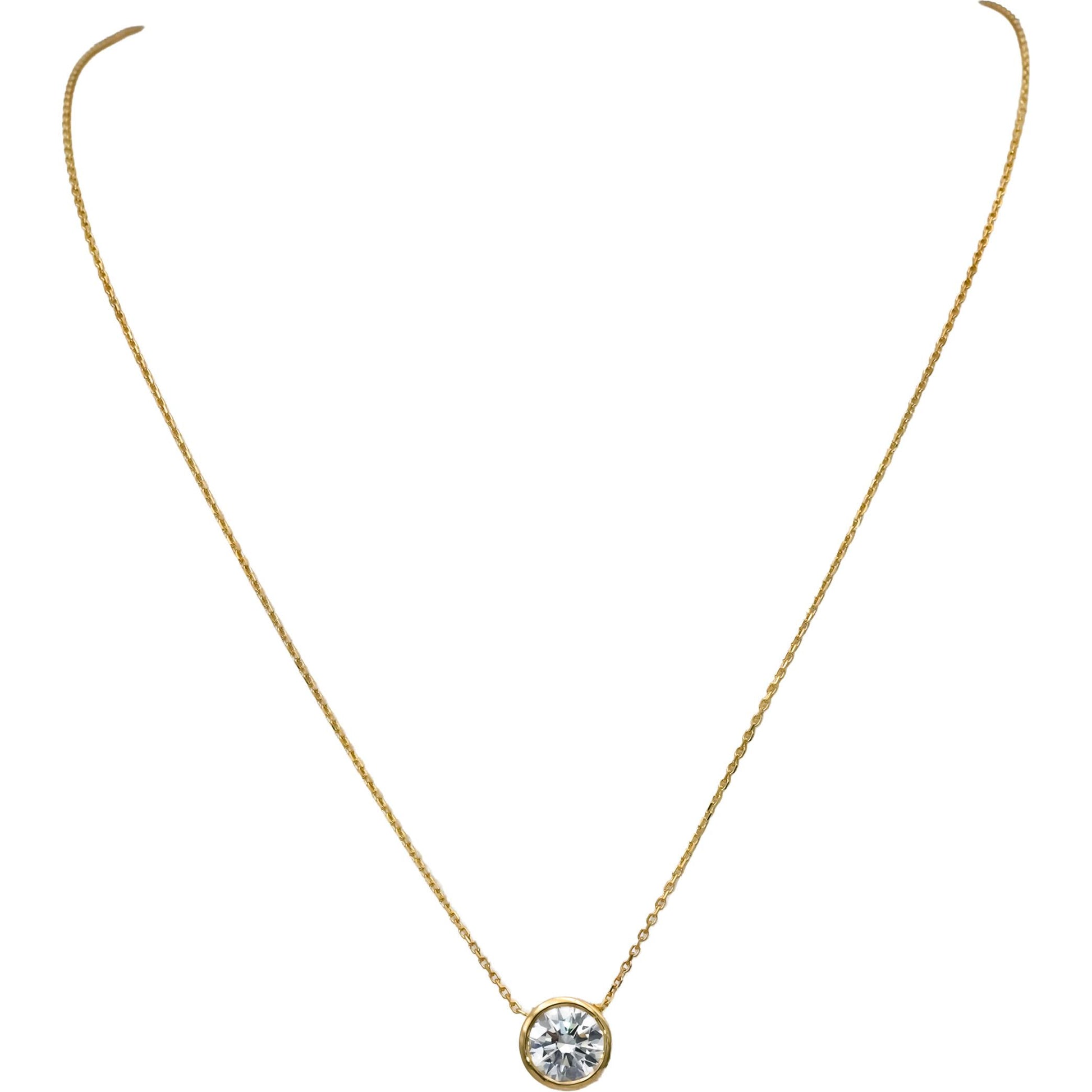 14k Yellow Gold VS Round Lab-Grown Diamond Solitaire Pendant Necklace 2.03CT