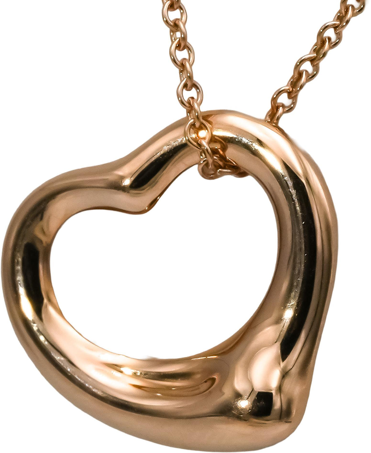 TIFFANY & CO. 18k Rose Gold Elsa Peretti Heart Pendant Necklace