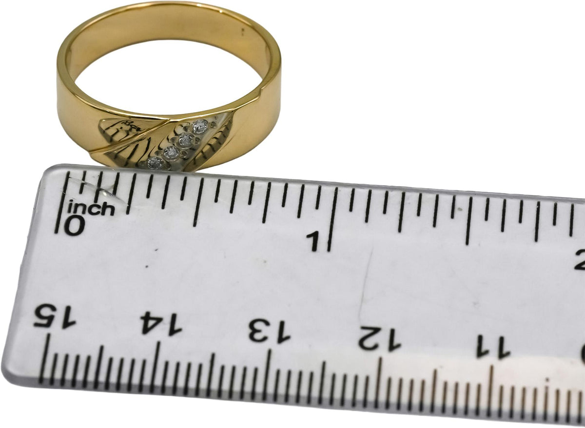 14k Yellow Gold VS Round Diamond Band Ring 0.10CT Size 9