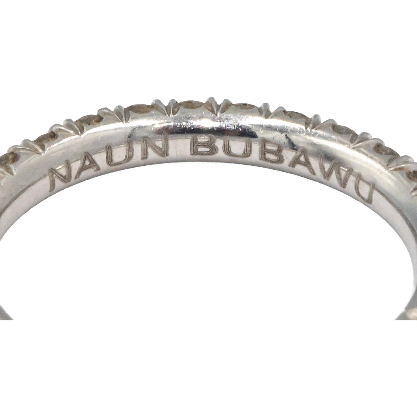 NAUN BUBAWU Platinum 0.90CT VS Diamond Eternity Band Ring Size 5.75