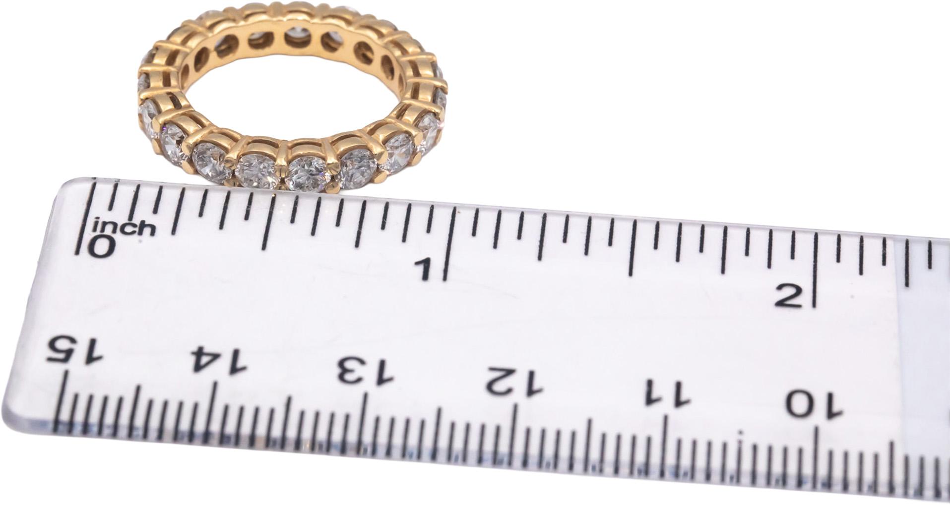 18k Yellow Gold Round Diamond Eternity Band Ring 2.73CT Size 5.5