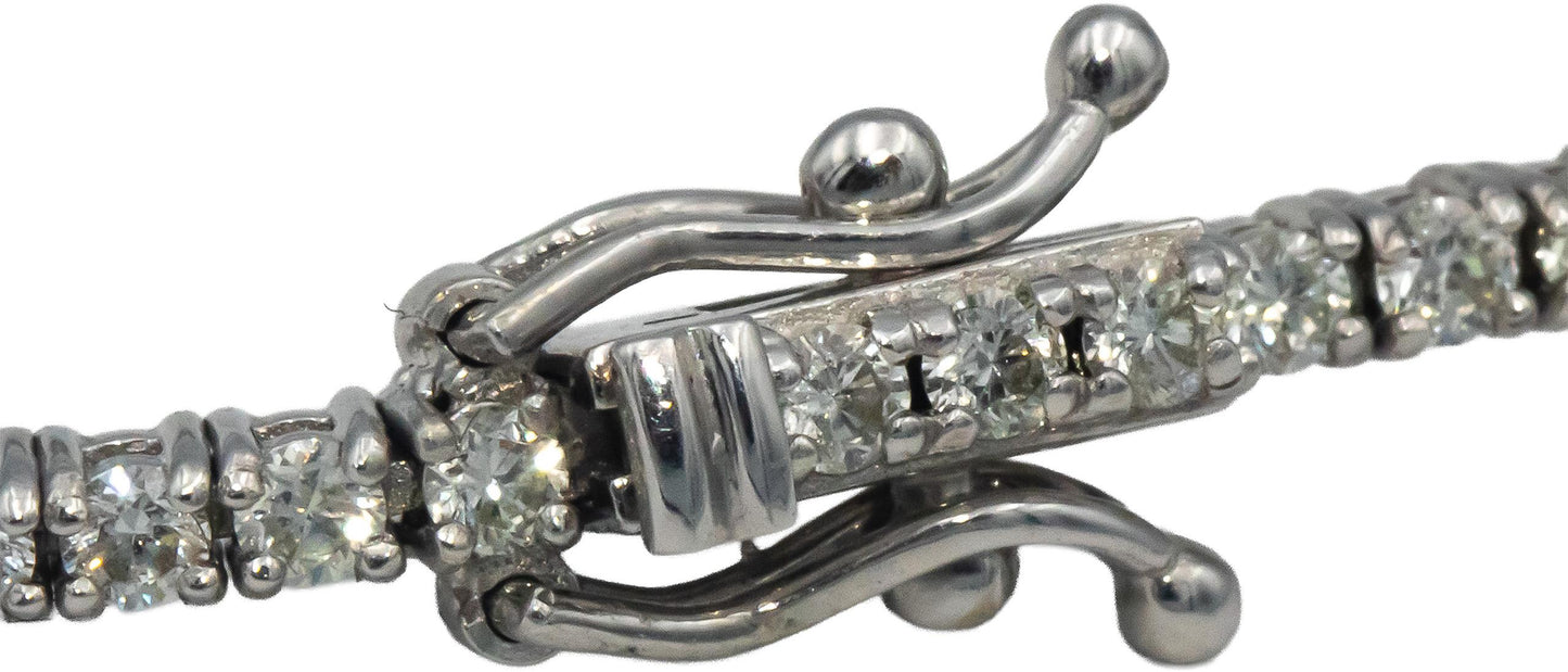 18k White Gold Jewelry 2.08CT Round Cut Diamond Tennis Bracelet