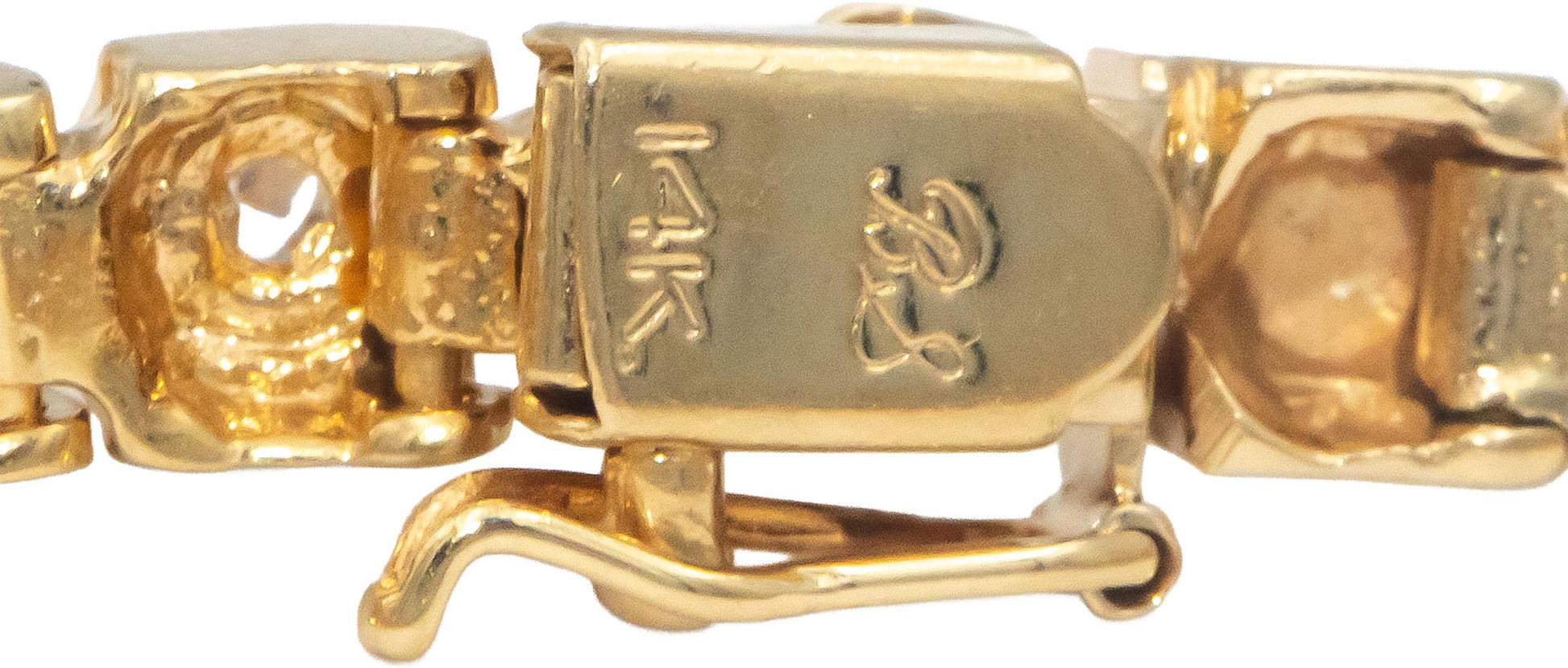 14k Yellow Gold Jewelry Round Diamond Fancy Link Bracelet 1.0CT