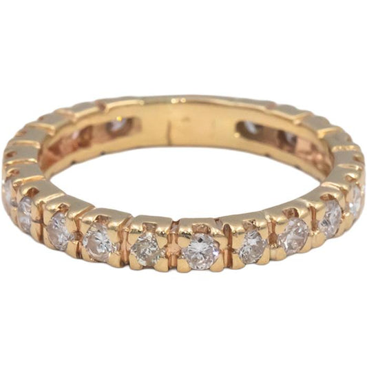 Diamond 14k Yellow Gold Semi-Eternity Band Ring 1.0CT Size 9