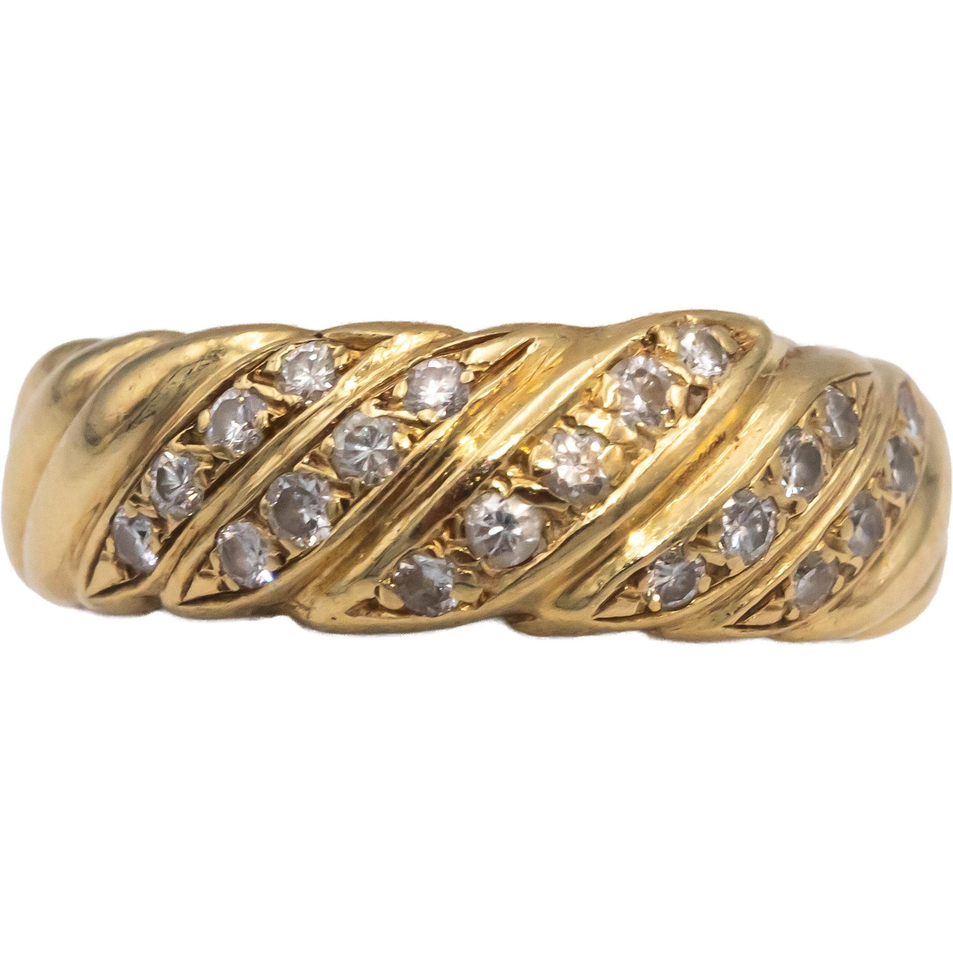 14k Yellow Gold Jewelry Round Diamond Band Ring 0.33CT Size 6