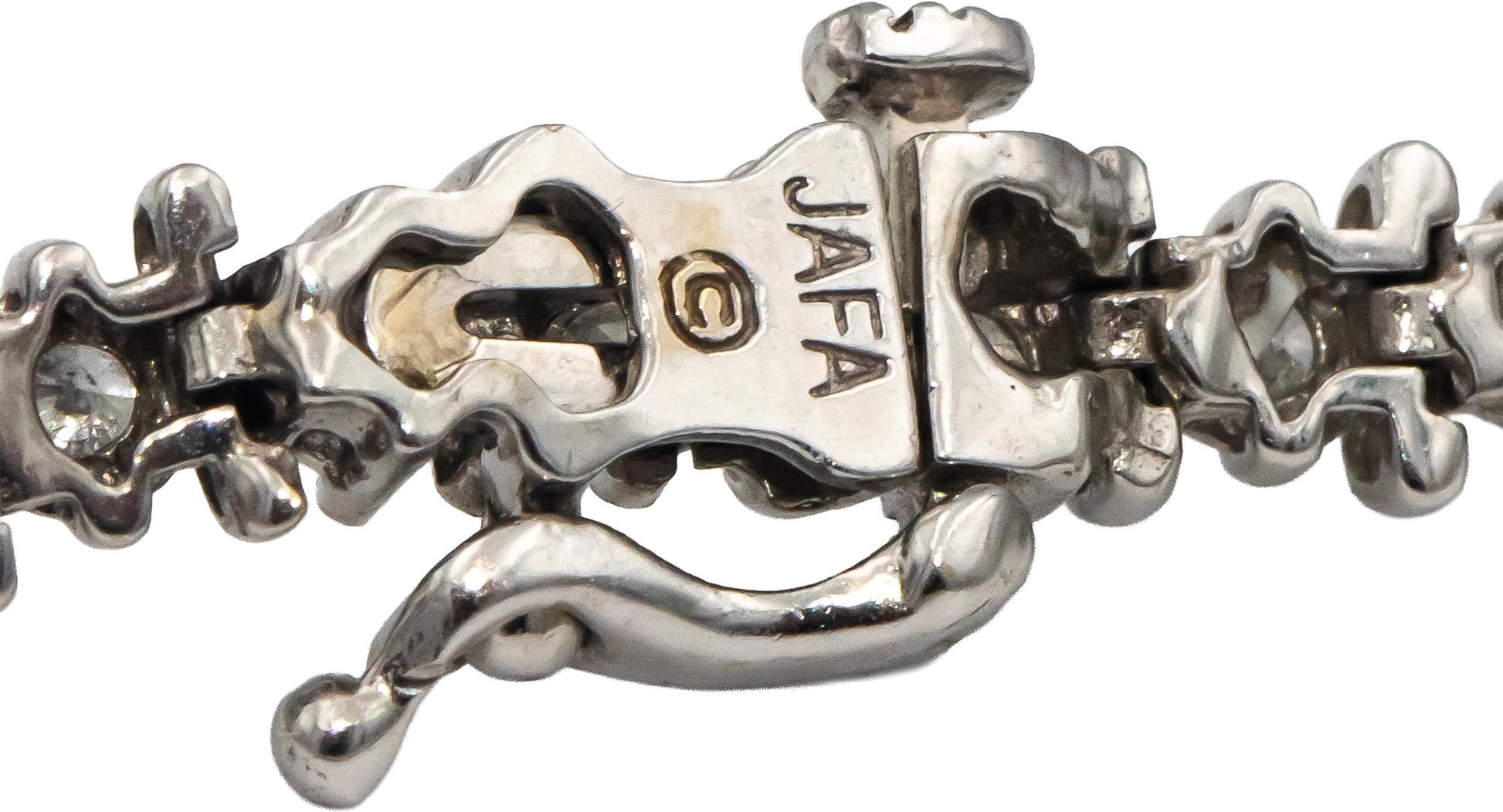 14k White Gold Round Diamond Fancy Tennis Bracelet 1.50CT