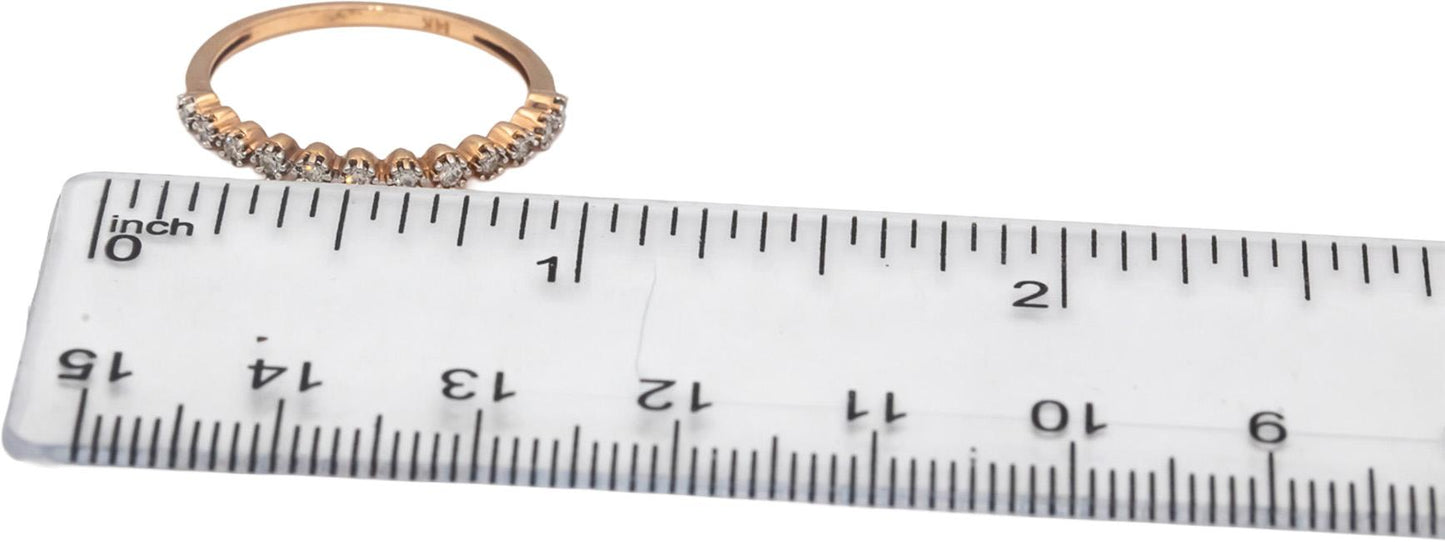 14k Rose Gold VS Round Diamond Band Ring 0.20CT Size 7.25