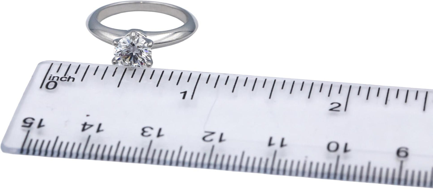 TIFFANY & CO. GIA Certified Platinum VS2/H Round Diamond Engagement Ring 1.03CT