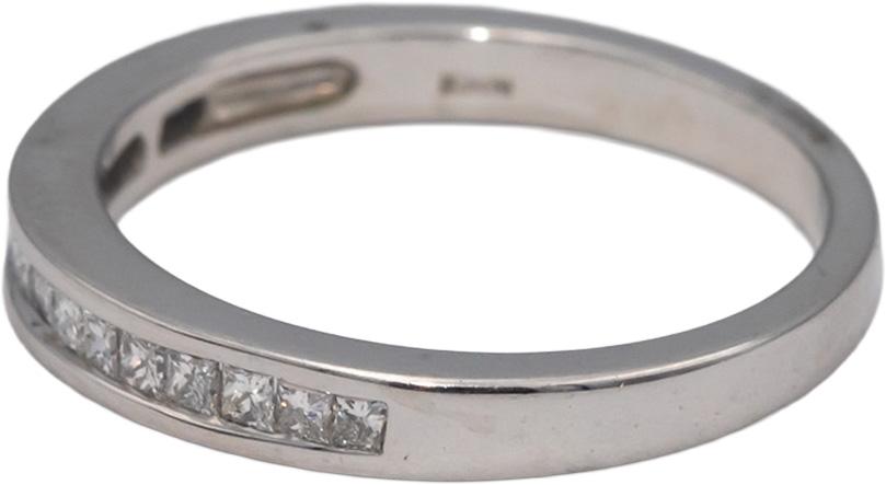 14k White Gold VS Princess Cut Channel Set Diamond Band Ring 0.40CT Size 6.75
