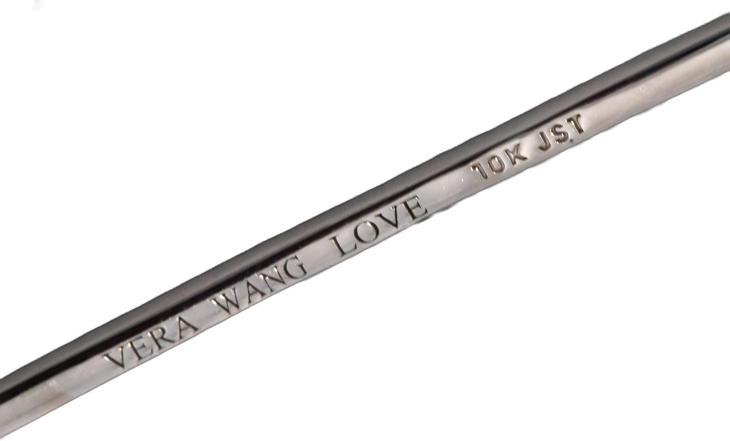 VERA WANG LOVE 10k White Gold Round Diamond Pear Shaped Pendant Necklace 0.50CT