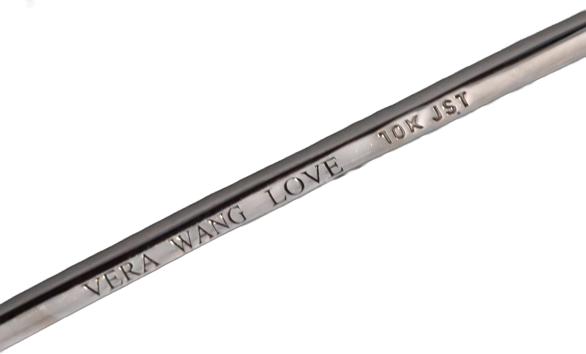 VERA WANG LOVE 10k White Gold Round Diamond Pear Shaped Pendant Necklace 0.50CT